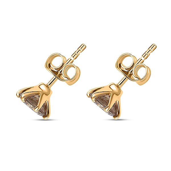 Shop Lc Luxoro AAA Turkizite 2.50 Ctw Solitaire Stud Earrings In 14K Yellow Gold