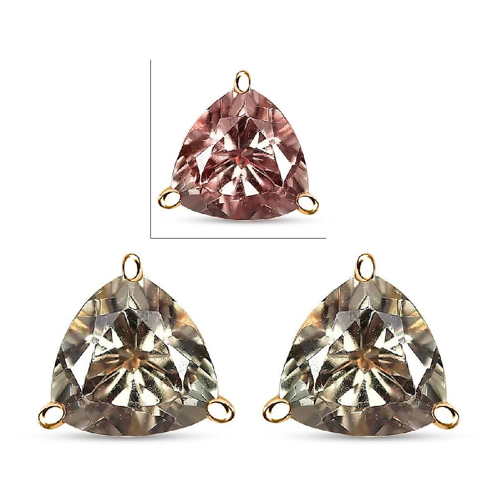 shop lc Luxoro AAA Turkizite 2.50 ctw Solitaire Stud Earrings in 14K Yellow Gold