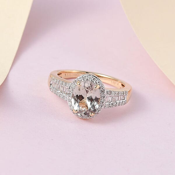 Shop Lc Luxoro AAA Turkizite And Diamond 2.50 Ctw Cocktail Ring In 14K Yellow Gold