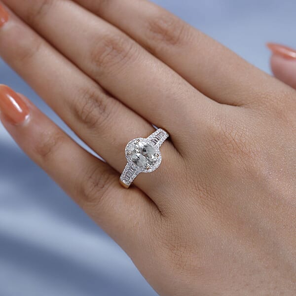 Shop Lc Luxoro AAA Turkizite And Diamond 2.50 Ctw Cocktail Ring In 14K Yellow Gold