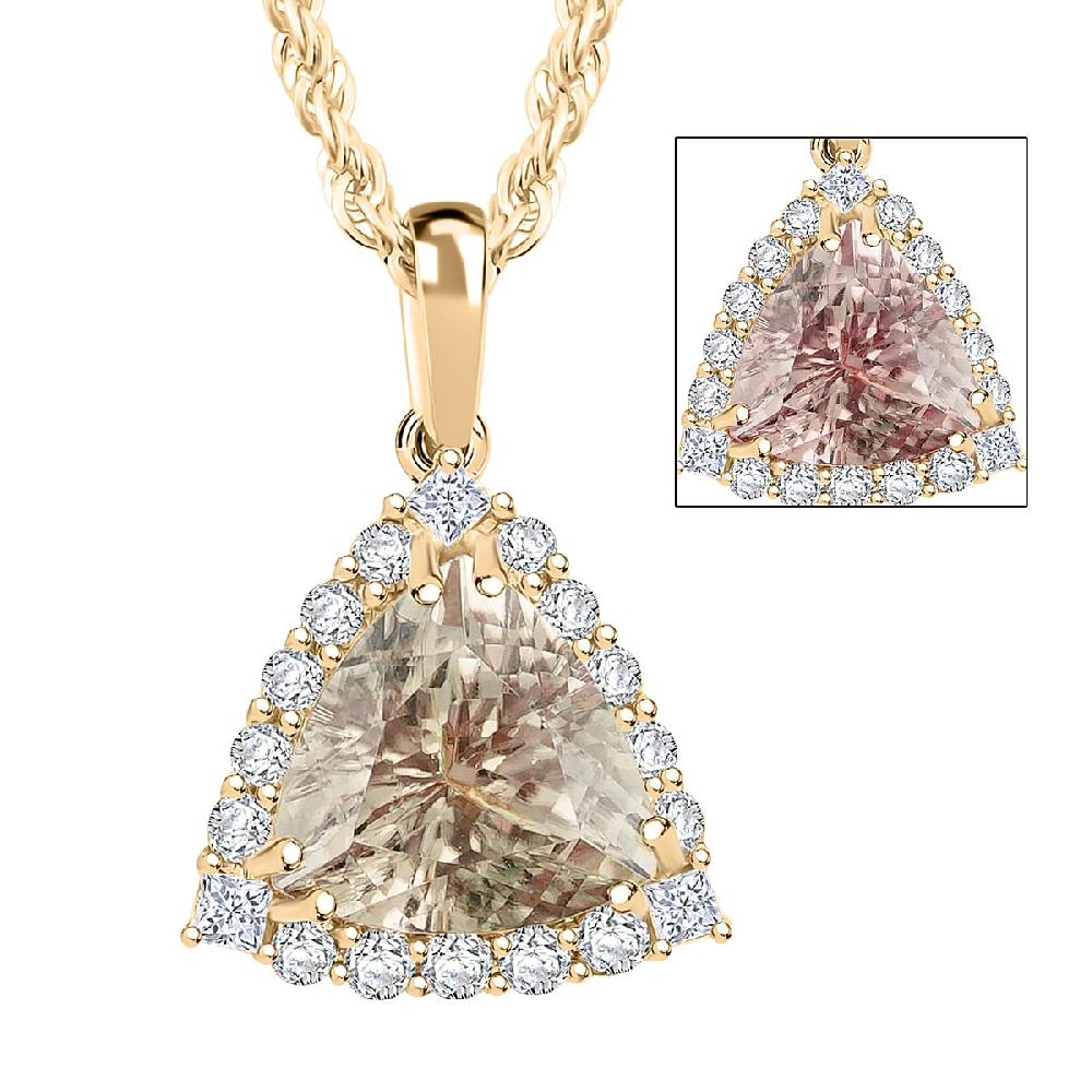 shop lc Luxoro AAA Turkizite and G-H I2 Diamond 3.50 ctw Pendant Necklace 18 Inches in 10K Yellow Gold