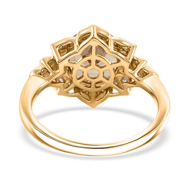 Shop Lc Luxoro AAA Turkizite And G-H I2 Diamond 3.50 Ctw Ring In 10K Yellow Gold