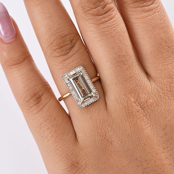 Shop Lc Luxoro AAA Turkizite And I1 Diamond 3.50 Ctw Twilight Flare Ring In 10K Yellow Gold