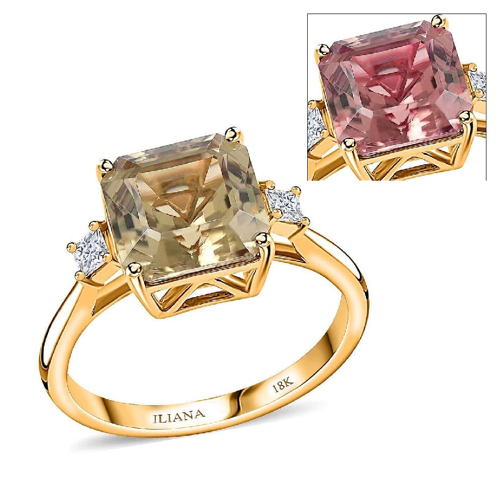 shop lc Luxoro AAA Turkizite Diamond Ring in 14K Yellow Gold 4.35 ctw