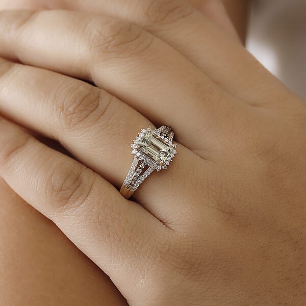 Shop Lc Luxoro AAA Turkizite I2 Natural Champagne And Diamond 2.15 Ctw Vintage Luxe Ring In 14K Yellow Gold