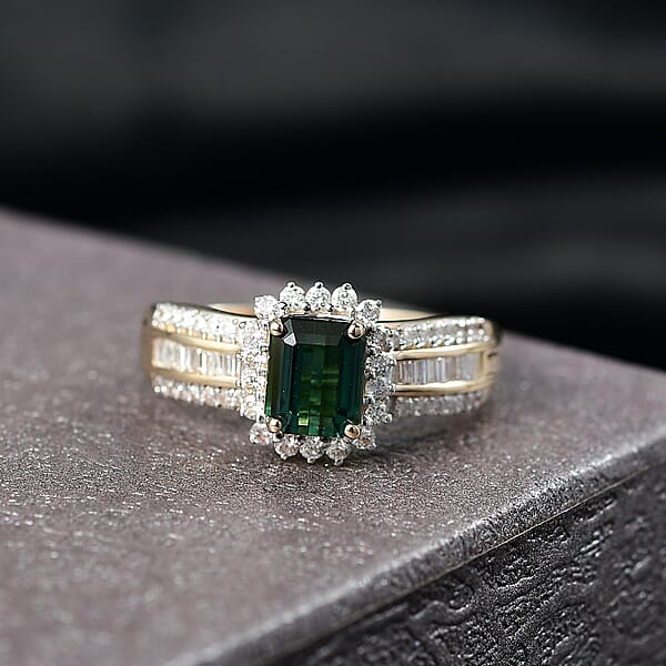 Shop Lc Luxoro AAAA Monte Belo Indicolite And I2 Diamond 1.80 Ctw Royal Elegance Ring In 14K Yellow Gold