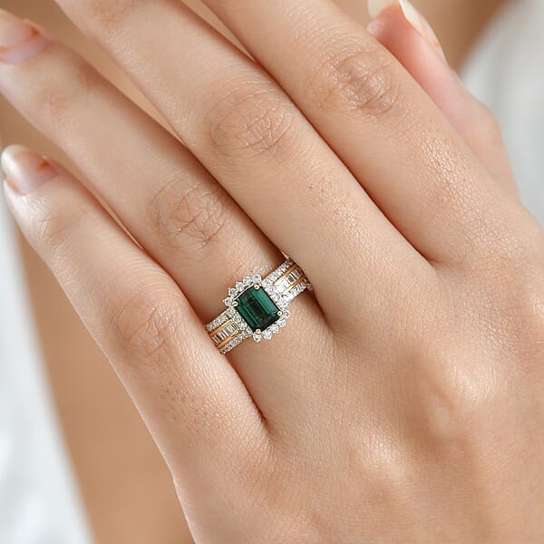 Shop Lc Luxoro AAAA Monte Belo Indicolite And I2 Diamond 1.80 Ctw Royal Elegance Ring In 14K Yellow Gold