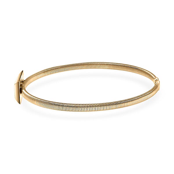 Shop Lc Luxoro Bar Bangle Bracelet In 10K Yellow Gold (7.25 In) 5.87g Included 2.49grams Titanium Weight