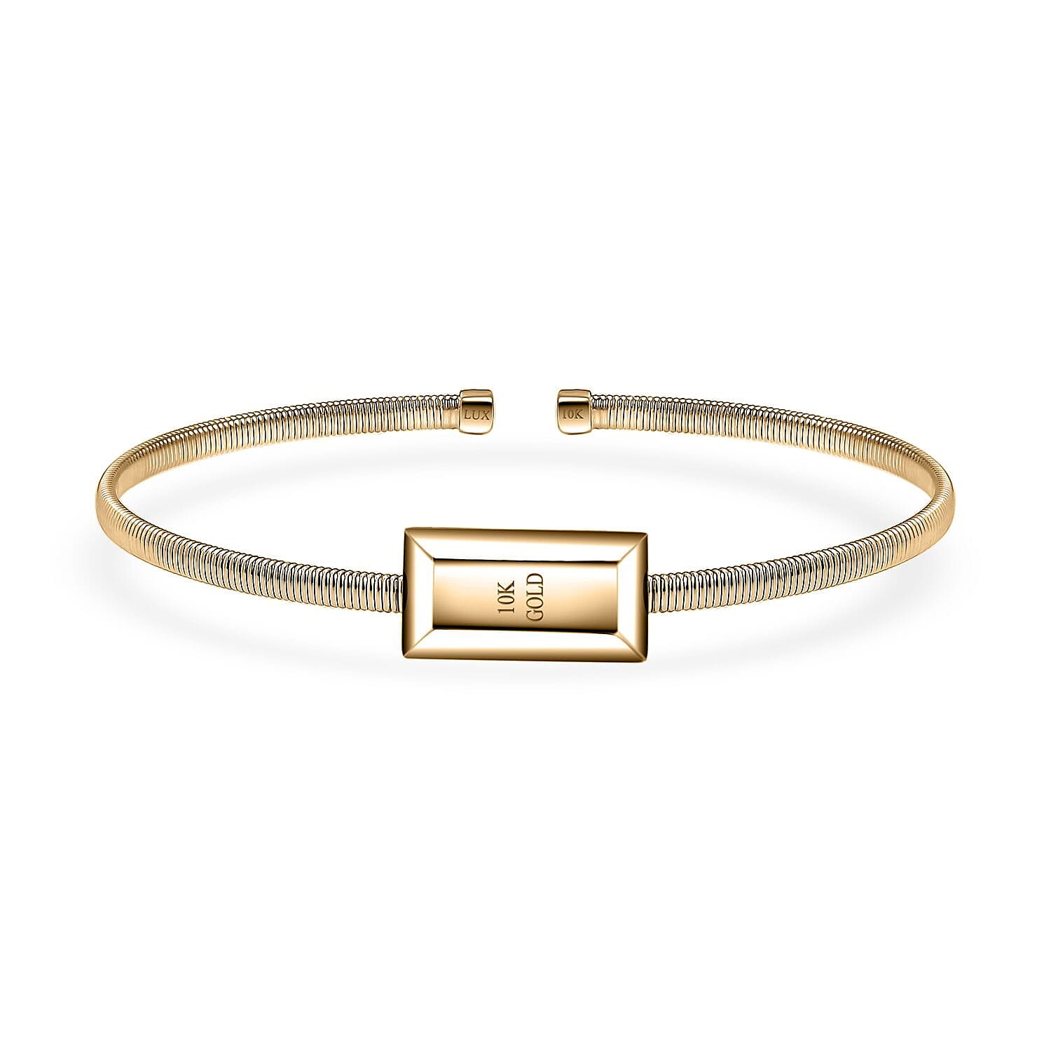 shop lc Luxoro Bar Bangle Bracelet in 10K Yellow Gold (7.25 In) 5.87g Included 2.49grams Titanium Weight