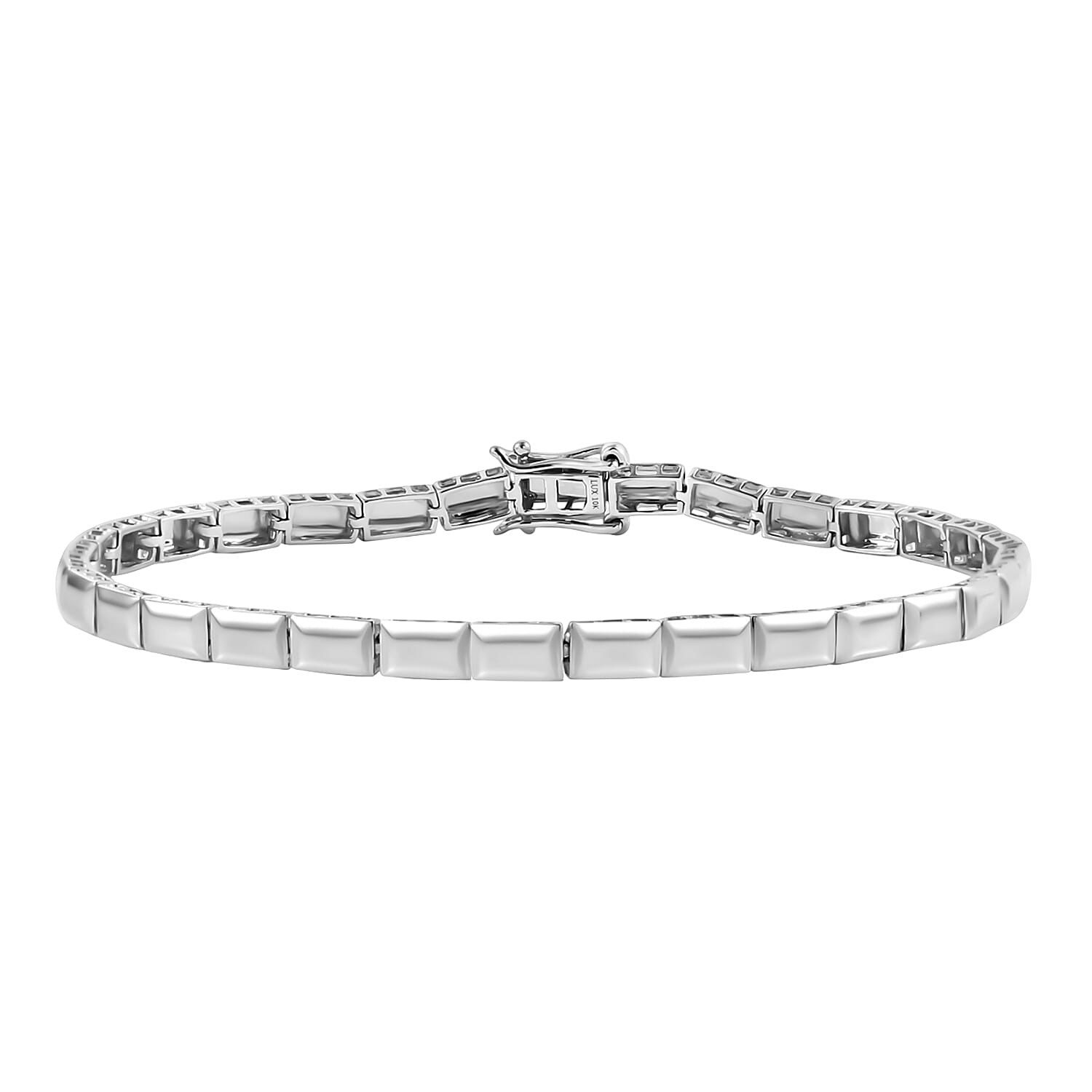 shop lc Luxoro Bar Bracelet in 10K White Gold (6.50 In) 5.25 Grams