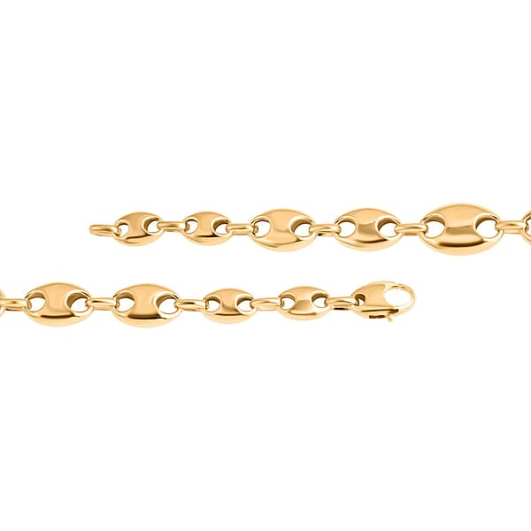 Shop Lc Luxoro Coffee Bean Link Chain Bracelet In 10K Yellow Gold (7.25 In) 7 Grams