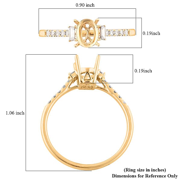 Shop Lc Luxoro Diamond (I2) 0.25 Ctw Mounting Ring In 14K Yellow Gold