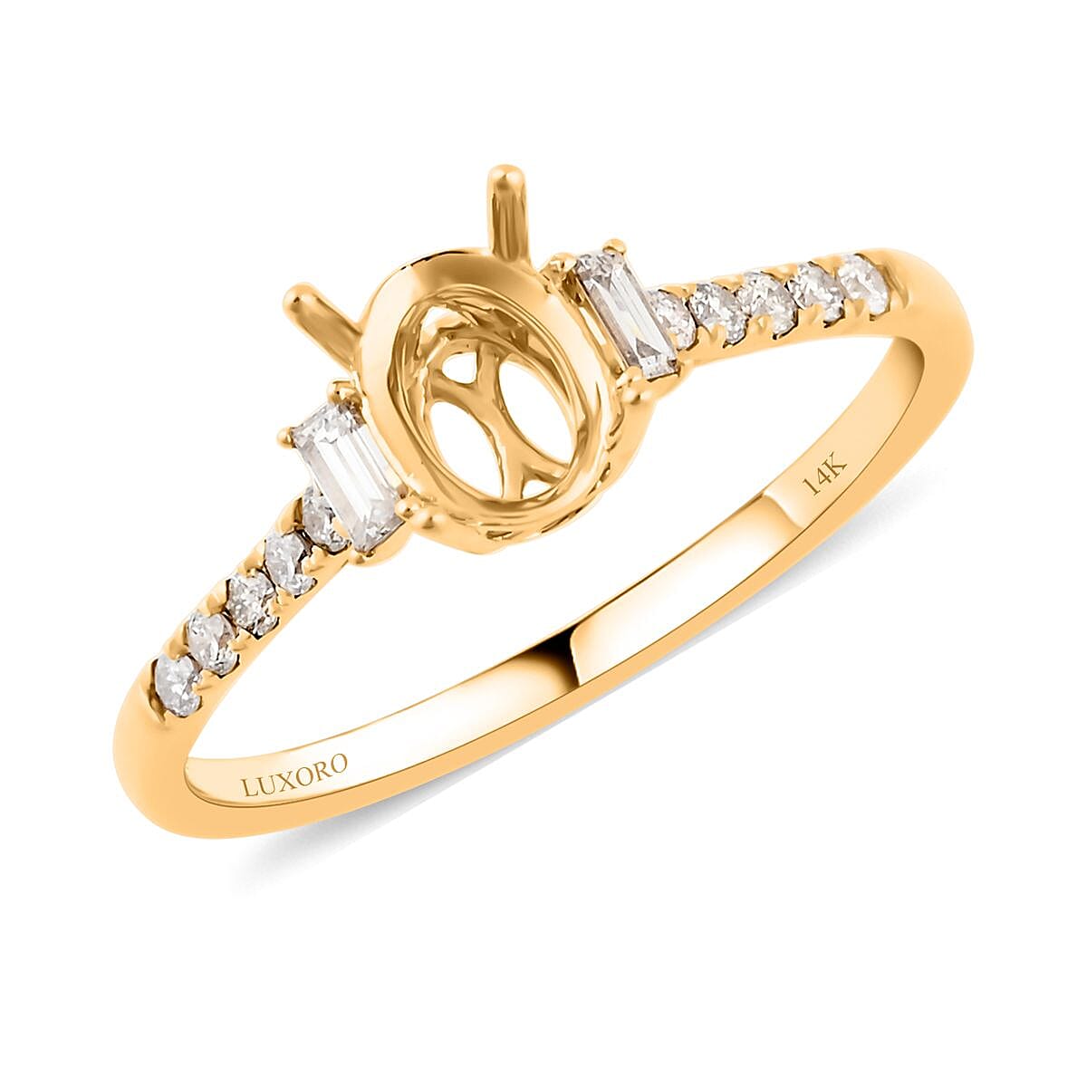 shop lc Luxoro Diamond (I2) 0.25 ctw Mounting Ring in 14K Yellow Gold