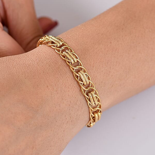 Shop Lc Luxoro Eternal Links Chain Bracelet In 10K Yellow Gold (7.25 In) 4.87 Grams