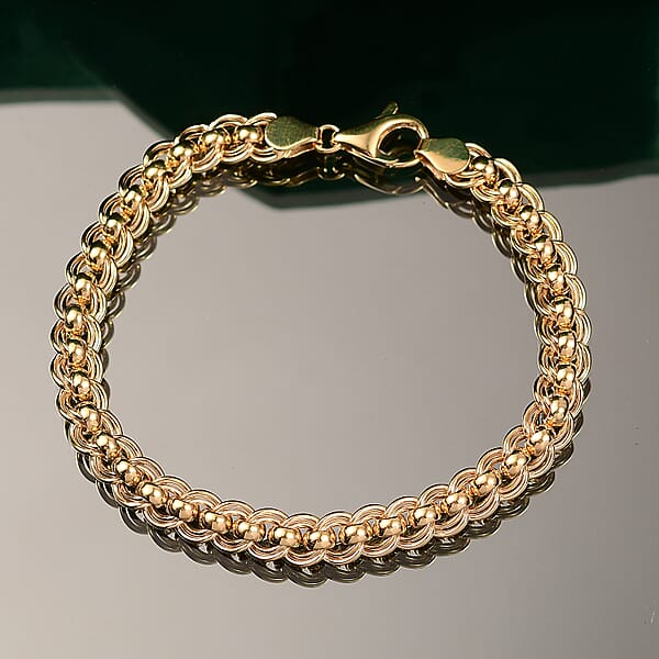 Shop Lc Luxoro Fancy Link Chain Bracelet In 10K Yellow Gold (7.25 In) 5.45 Grams