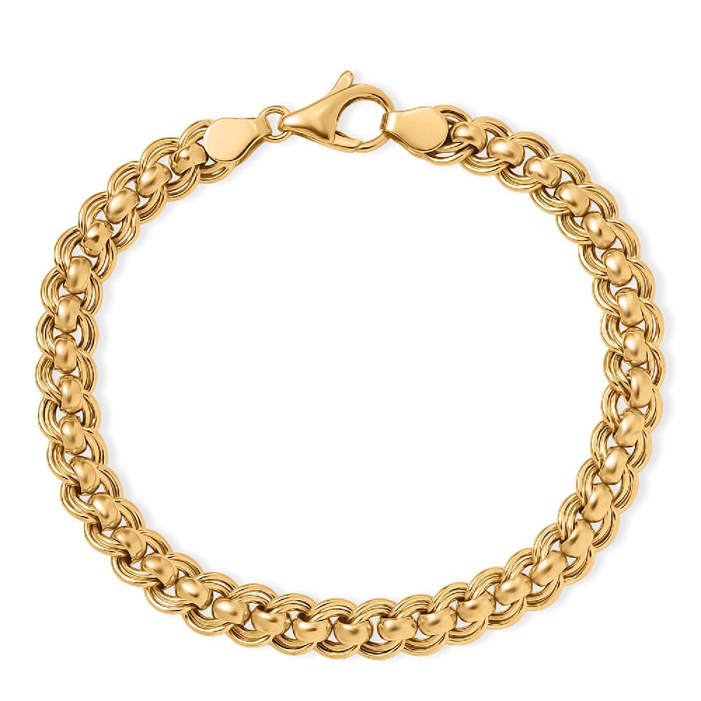 shop lc Luxoro Fancy Link Chain Bracelet in 10K Yellow Gold (7.25 In) 5.45 Grams