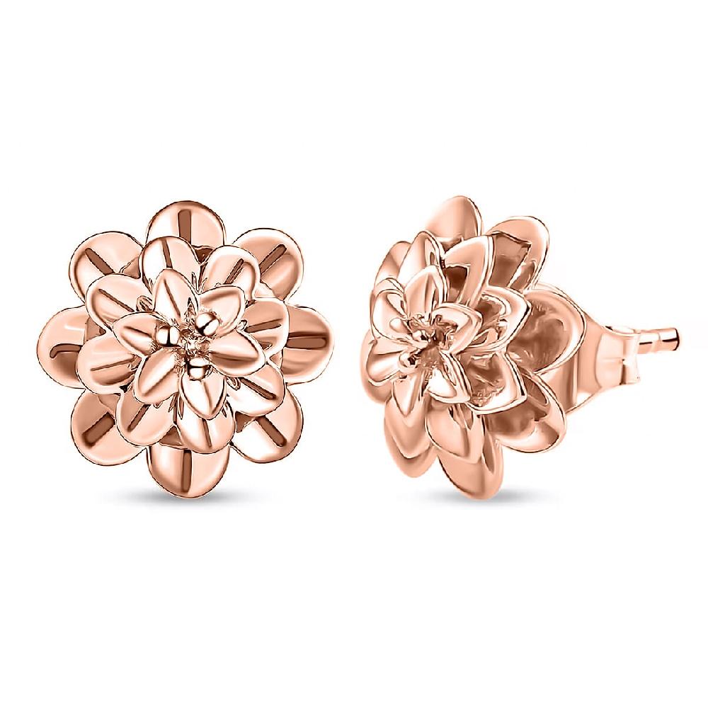shop lc Luxoro Floral Earrings in 10K Rose Gold 2.36 Grams