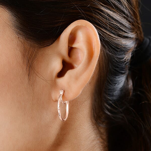 Shop Lc Luxoro Hoop Earrings In 10K Rose Gold 3 Grams