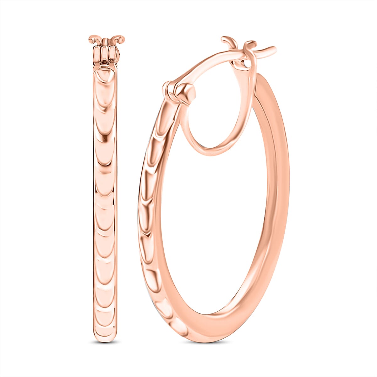 shop lc Luxoro Hoop Earrings in 10K Rose Gold 3 Grams