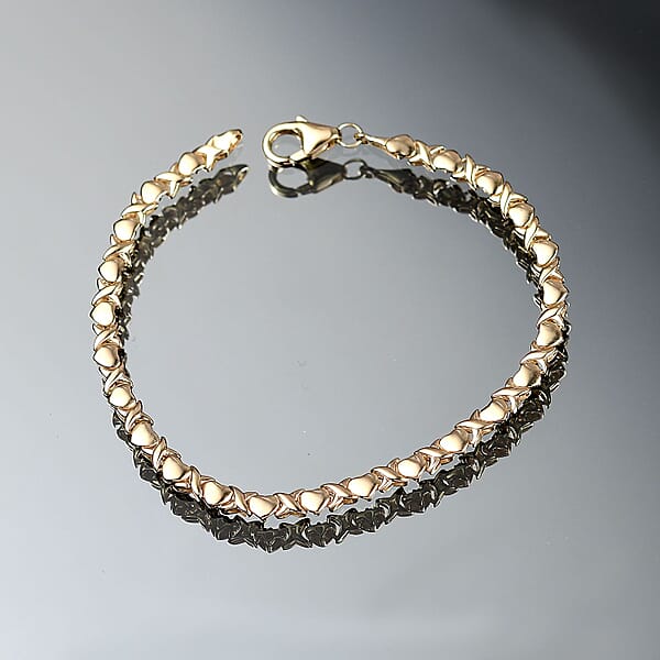 Shop Lc Luxoro Infinity With Heart Link Bracelet In 10K Yellow Gold (7.25 In) 5.15 Grams