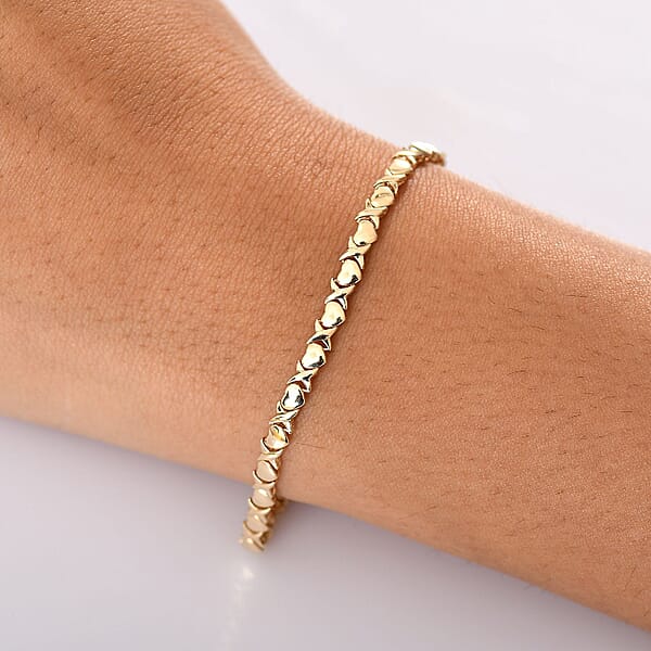 Shop Lc Luxoro Infinity With Heart Link Bracelet In 10K Yellow Gold (7.25 In) 5.15 Grams
