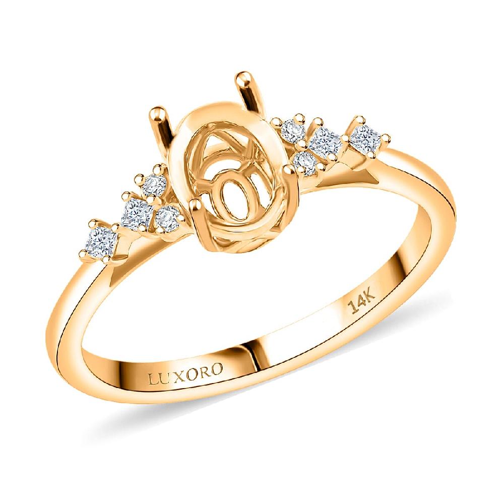 shop lc Luxoro Mounting Ring in 14K Yellow Gold 3.38 Grams