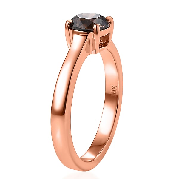 Shop Lc Luxoro Natural Champagne Diamond I2 1.00 Ctw Solitaire Ring In 10K Rose Gold
