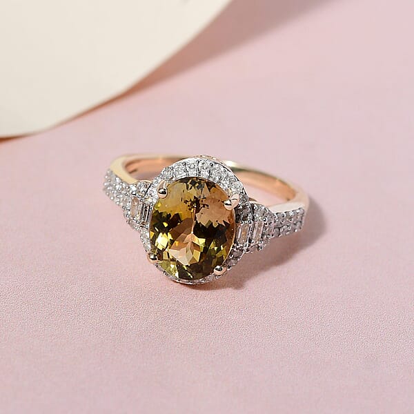 Shop Lc Luxoro Premium Golden Tanzanite And G-H I3 Diamond 2.86 Ctw Ring In 14K Yellow Gold