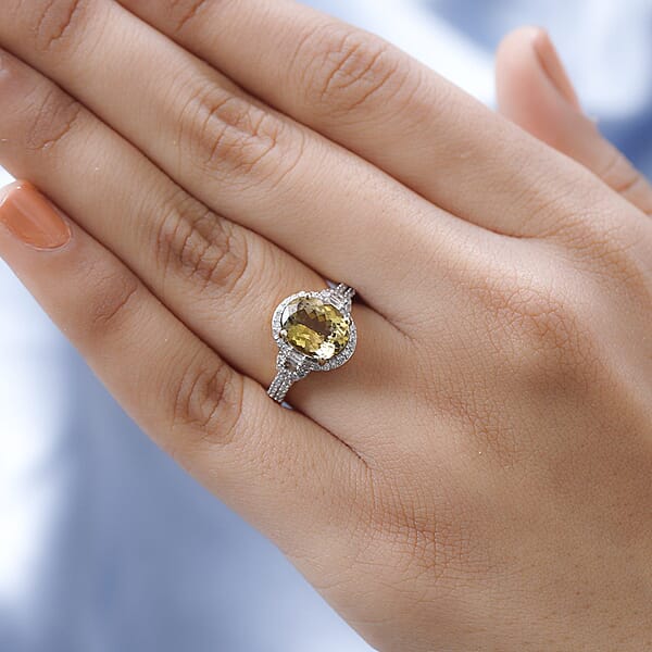 Shop Lc Luxoro Premium Golden Tanzanite And G-H I3 Diamond 2.86 Ctw Ring In 14K Yellow Gold
