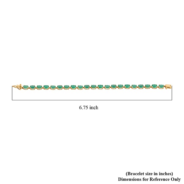 Shop Lc Luxoro Premium Kagem Zambian Emerald 8.40 Ctw Bracelet In 10K Yellow Gold (6.50 In)