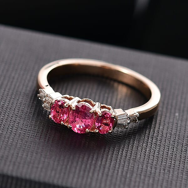 Shop Lc Luxoro Premium Mahenge Spinel And G-H I2 Diamond 0.90 Ctw Ballerina Ring In 10K Rose Gold (Del. In 10-12 Days)