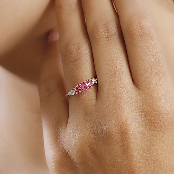 Shop Lc Luxoro Premium Mahenge Spinel And G-H I2 Diamond 0.90 Ctw Ballerina Ring In 10K Rose Gold (Del. In 10-12 Days)