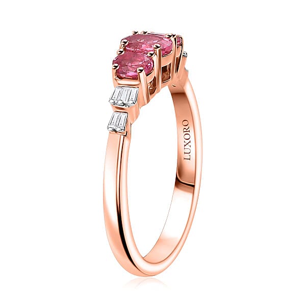 Shop Lc Luxoro Premium Mahenge Spinel And G-H I2 Diamond 0.90 Ctw Ballerina Ring In 10K Rose Gold (Del. In 10-12 Days)