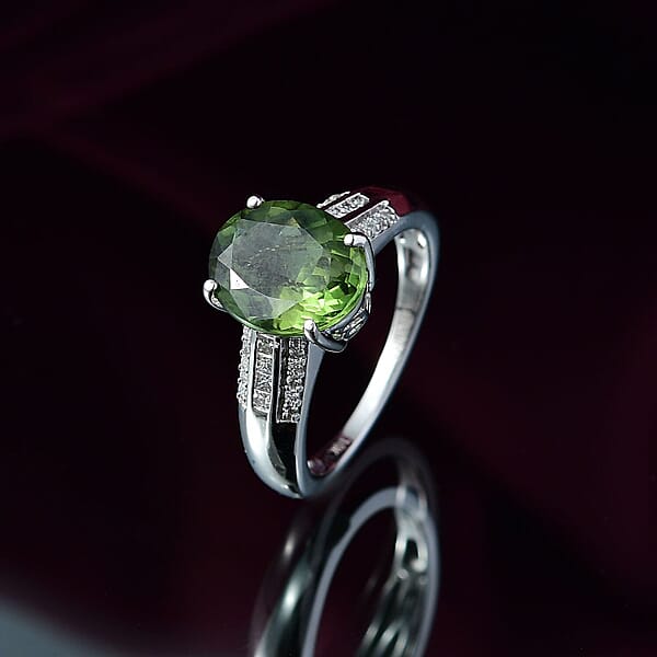 Shop Lc Luxoro Premium Malagasy Pine Apatite And I2 Diamond 3.75 Ctw Whispers Of Majesty Ring In 10K White Gold