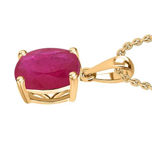 Shop Lc Luxoro Premium Mozambique Ruby 2.40 Ctw Solitaire Pendant Without Chain In 14K Yellow Gold