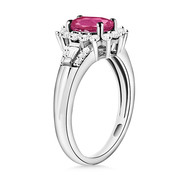 Shop Lc Luxoro Premium Mozambique Ruby And G-H I1 Diamond 1.50 Ctw Ring In 14K White Gold (Del. In 10-12 Days)