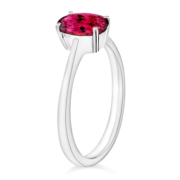 Shop Lc Luxoro Premium Ouro Fino Rubellite 1.30 Ctw Solitaire Ring In 14K White Gold 4 Grams (Del. In 10-12 Days)