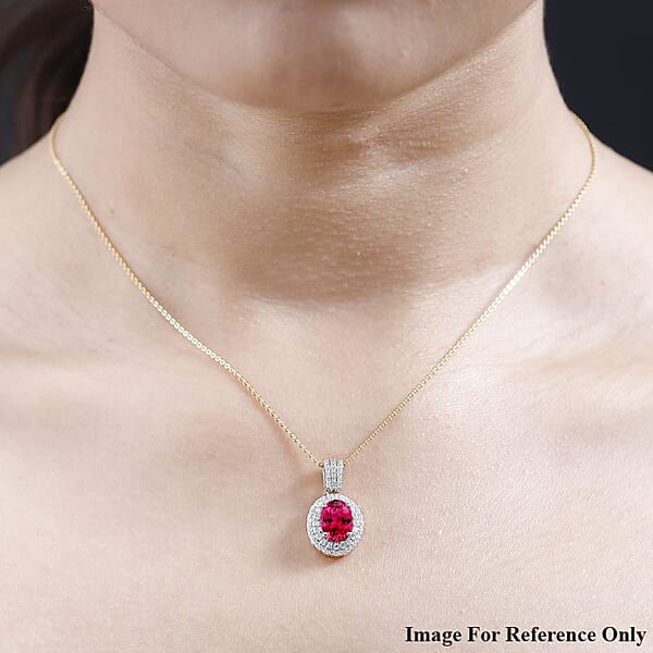 Shop Lc Luxoro Premium Ouro Fino Rubellite And G-H I1 Diamond 2.42 Ctw Pendant Without Chain In 14K Yellow Gold