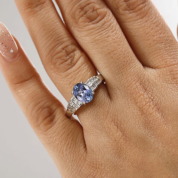 Shop Lc Luxoro Premium Peacock Tanzanite And White Diamond 2.00 Ctw Ring In 10K White Gold (Size 8.5)