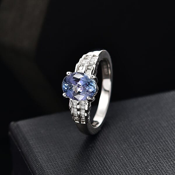 Shop Lc Luxoro Premium Peacock Tanzanite And White Diamond 2.00 Ctw Ring In 10K White Gold (Size 10.0)