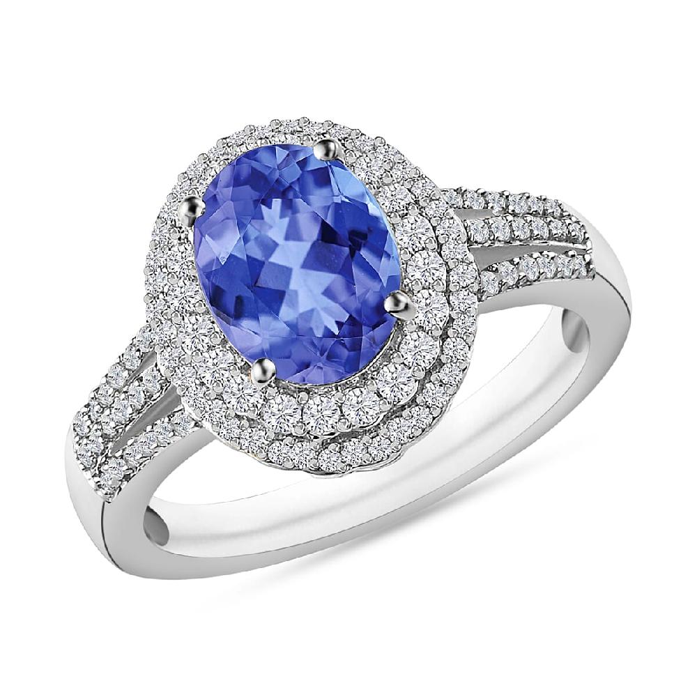 shop lc Luxoro Premium Tanzanite and G-H I1 Diamond 2.60 ctw Ring in 14K White Gold (Del. in 10-12 Days)