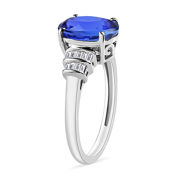 Shop Lc Luxoro Premium Tanzanite And G-H I1 Diamond 3.15 Ctw Ring In 14K White Gold (Del. In 10-12 Days)