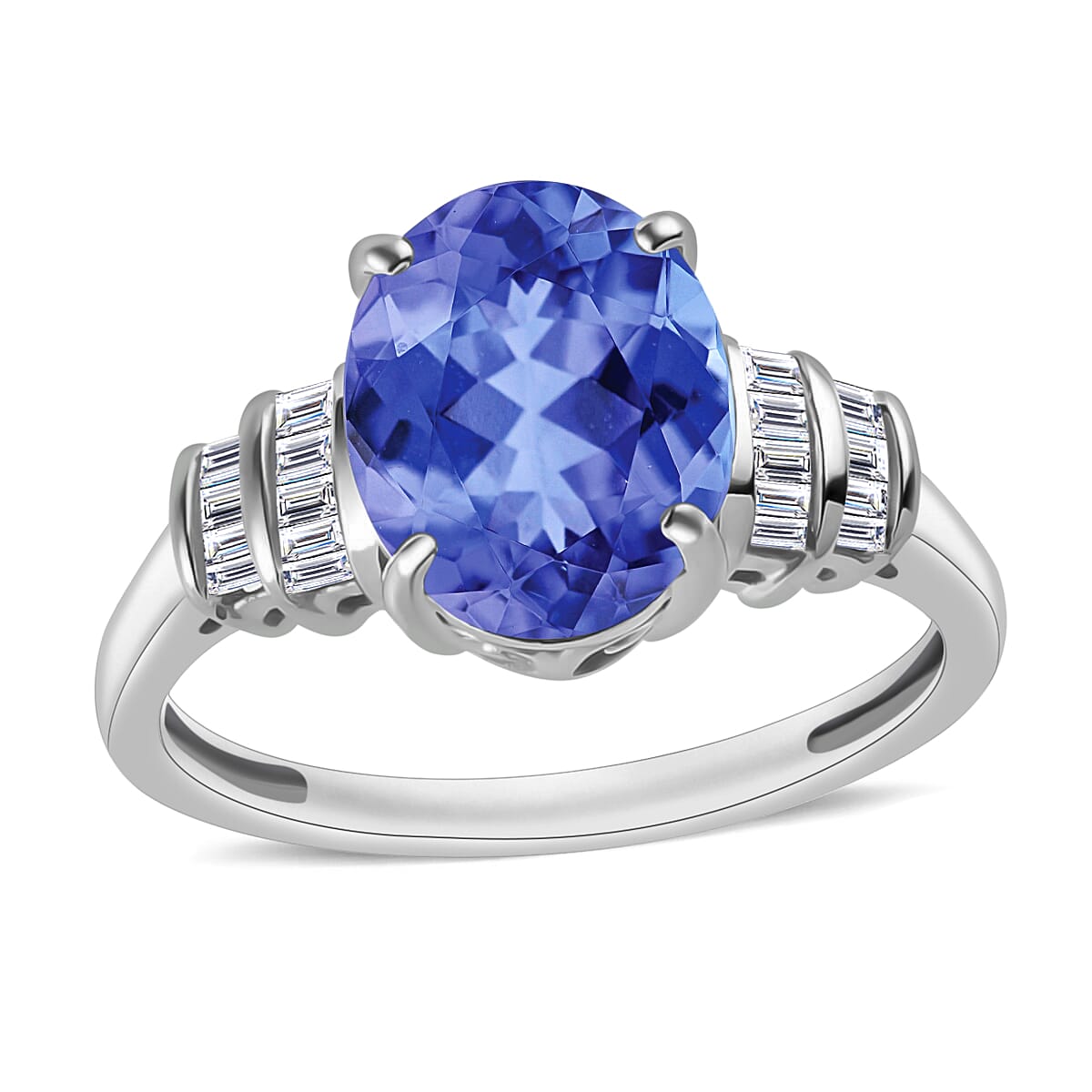 shop lc Luxoro Premium Tanzanite and G-H I1 Diamond 3.15 ctw Ring in 14K White Gold (Del. in 10-12 Days)