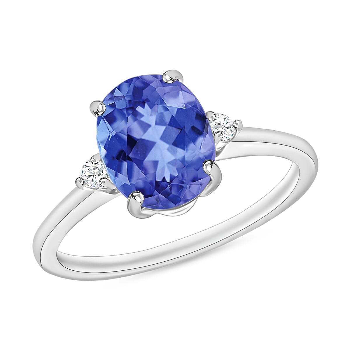 shop lc Luxoro Premium Tanzanite and G-H I1-I2 Diamond 2.10 ctw Ring in 14K White Gold 4 Grams (Del. in 10-12 Days)