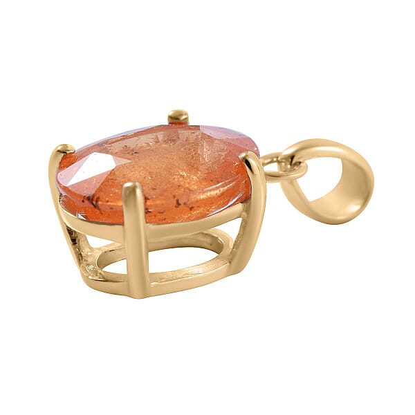Shop Lc Luxoro Premium Viceroy Spessartine Garnet 2.90 Ctw Solitaire Pendant Without Chain In 10K Yellow Gold