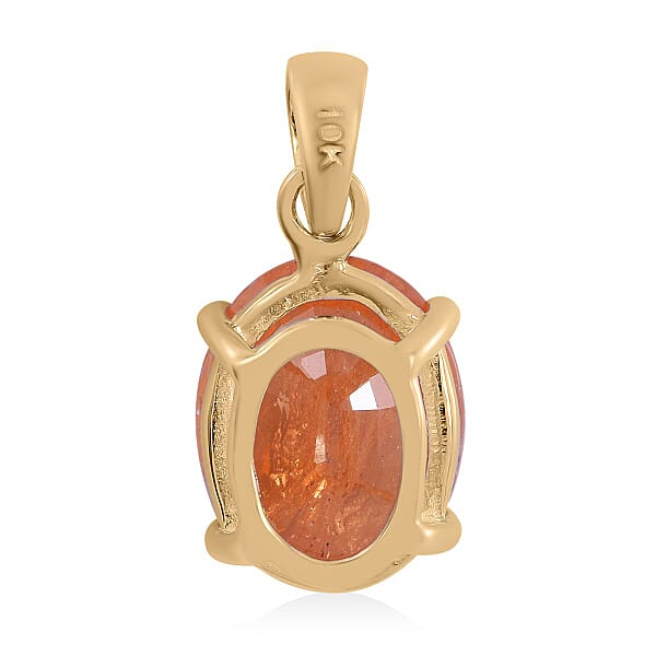 Shop Lc Luxoro Premium Viceroy Spessartine Garnet 2.90 Ctw Solitaire Pendant Without Chain In 10K Yellow Gold