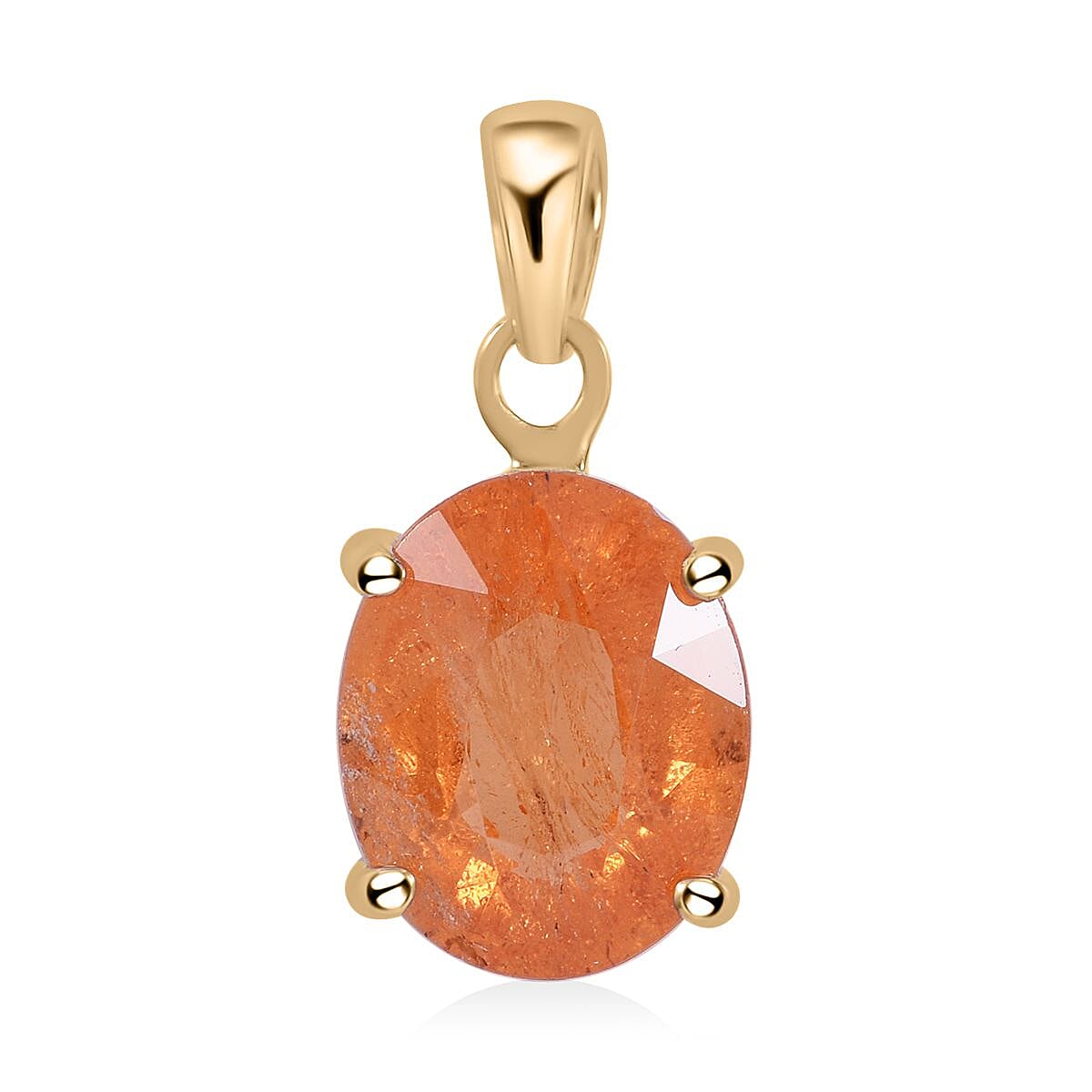 shop lc Luxoro Premium Viceroy Spessartine Garnet 2.90 ctw Solitaire Pendant without Chain in 10K Yellow Gold