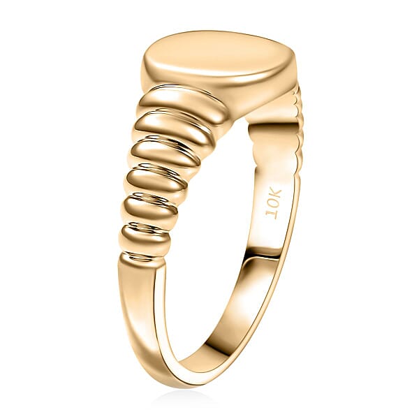 Shop Lc Luxoro Signet Ring In 10K Yellow Gold 5 Grams