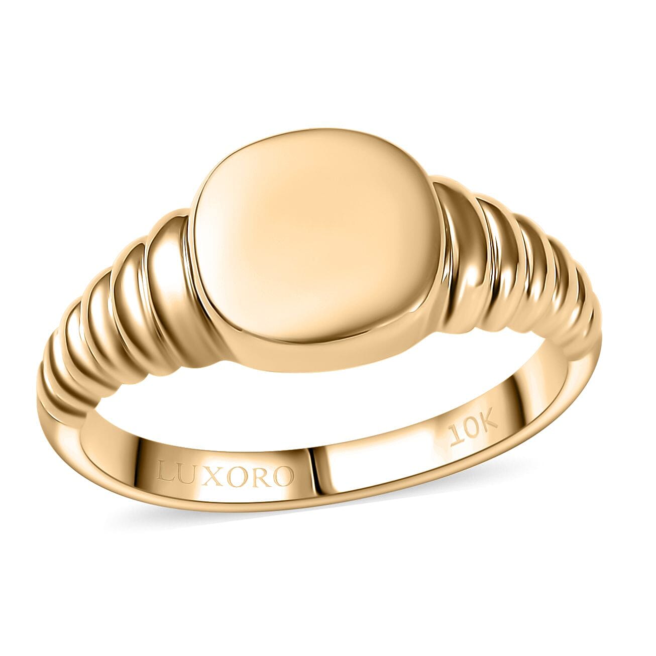 shop lc Luxoro Signet Ring in 10K Yellow Gold 5 Grams