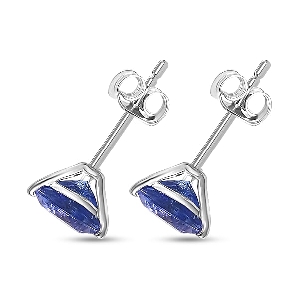 Shop Lc Luxoro Tanzanite Solitaire Stud Earrings In 10K White Gold 2.00 Ctw
